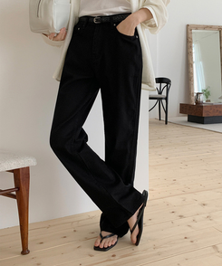 丈別パンツ 【丈別】クリップセミワイドコットンパンツ(5color) BLACK