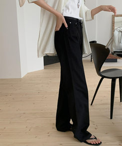 丈別パンツ 【丈別】クリップセミワイドコットンパンツ(5color) BLACK
