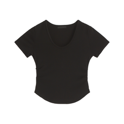半袖Tシャツ ジェーン スリムフィット サイドシャーリング Uネック 半袖Tシャツ