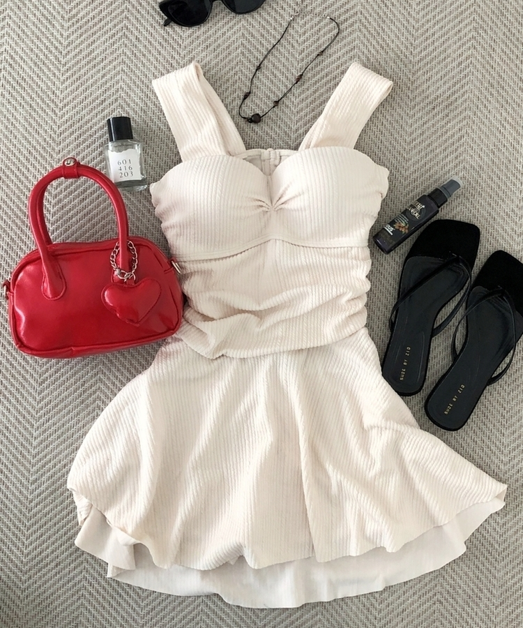 リボンカバーアップワンピースモノキニ IVORY