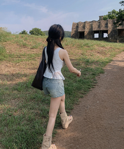 ウォッシングデイリーショートパンツ VINTAGE GREEN