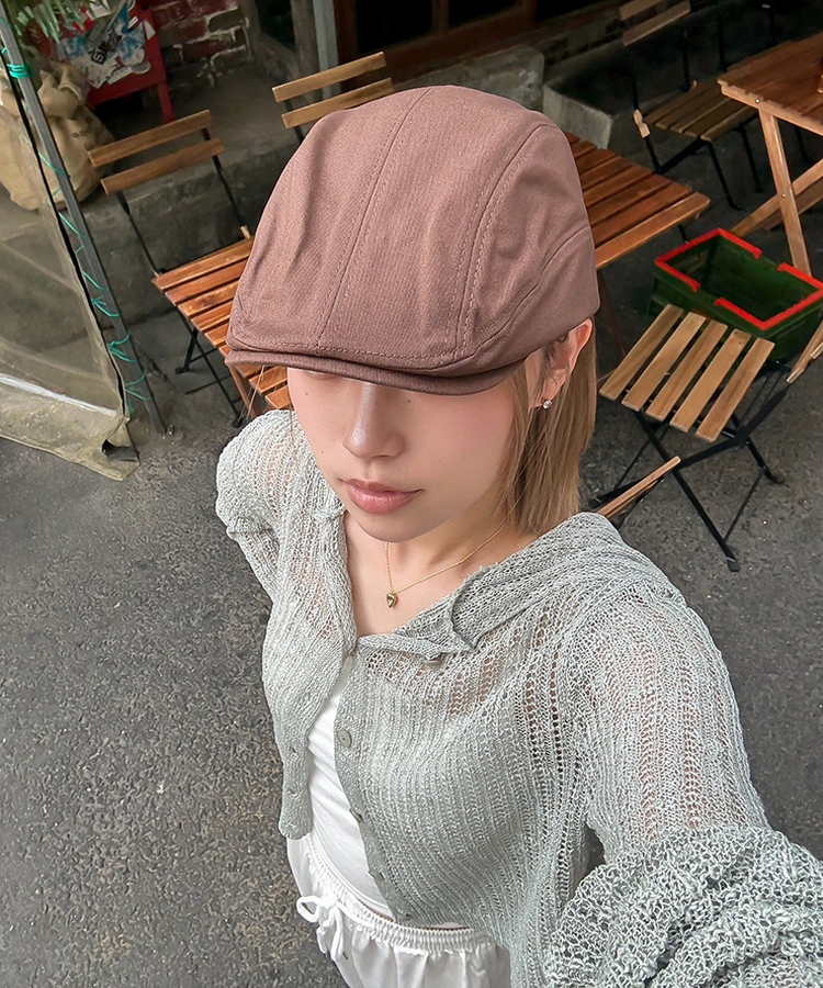 ハンチングキャップ BROWN
