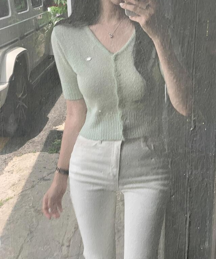 クロップ半袖カーディガン(5color) MINT