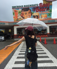 刺繍ポイントバックパック BLACK