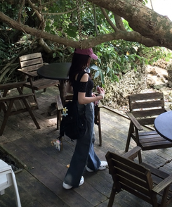 刺繍ポイントバックパック BLACK