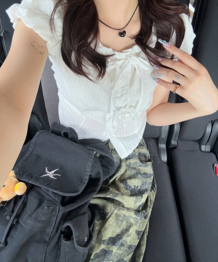 刺繍ポイントバックパック BLACK