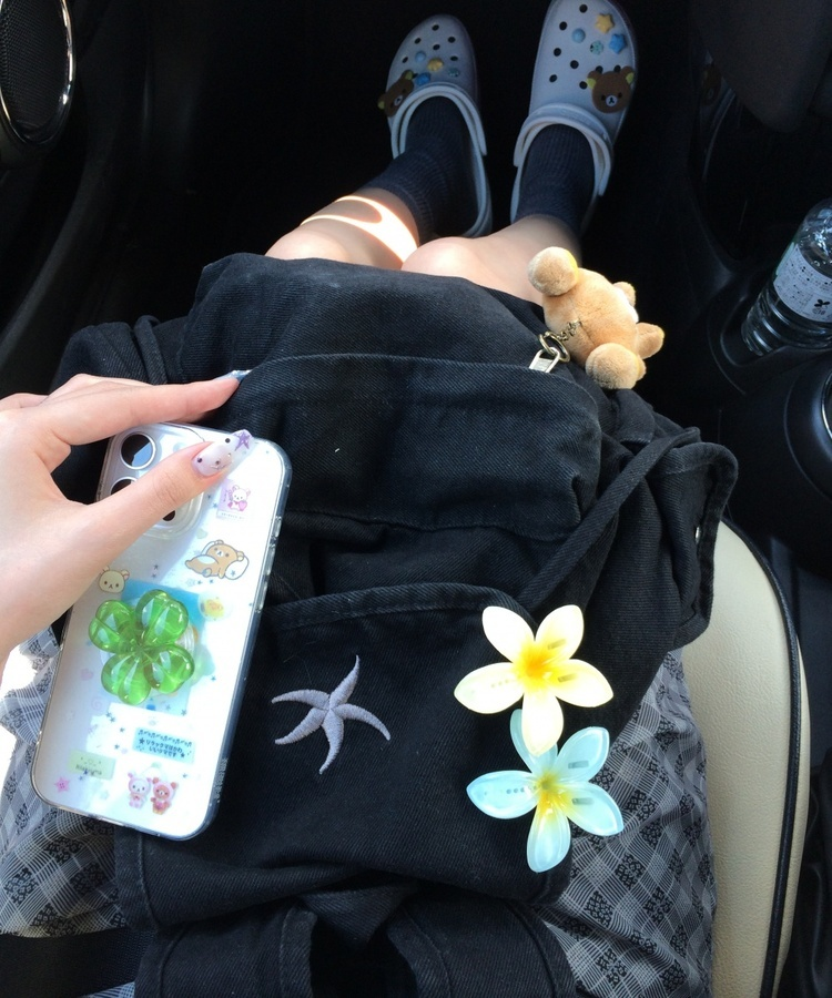 刺繍ポイントバックパック BLACK