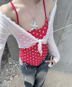 ドットモノキニビキニ RED