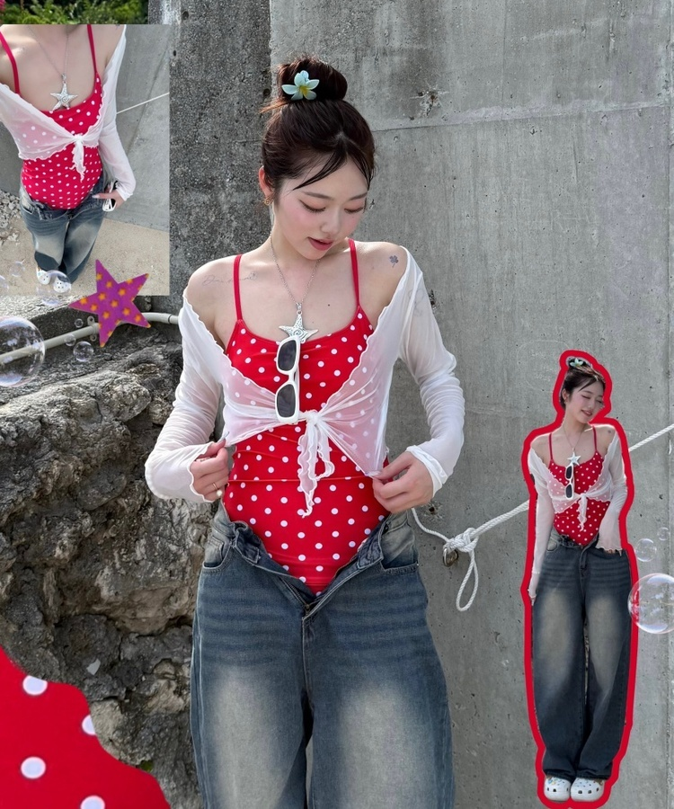 ドットモノキニビキニ RED