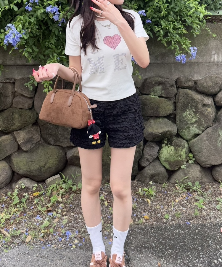 半袖Tシャツ ハートグリッター半袖Tシャツ WHITE