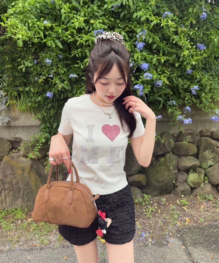 半袖Tシャツ ハートグリッター半袖Tシャツ WHITE