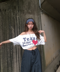 半袖Tシャツ レタリングオフオーバー半袖Tシャツ IVORY