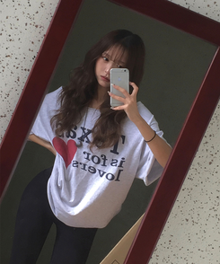 半袖Tシャツ レタリングオフオーバー半袖Tシャツ MELANGE WHITE