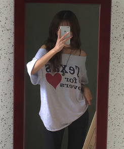 半袖Tシャツ レタリングオフオーバー半袖Tシャツ MELANGE WHITE