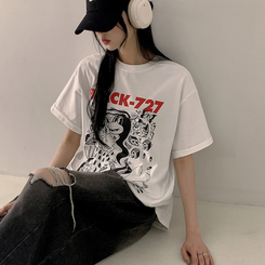 半袖Tシャツ オーバープリンティング半袖Tシャツ WHITE
