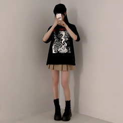半袖Tシャツ オーバープリンティング半袖Tシャツ BLACK