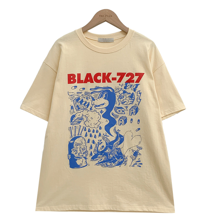 オーバープリンティング半袖Tシャツ