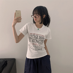 ルーズレタリング半袖Tシャツ WHITE