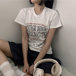 ルーズレタリング半袖Tシャツ WHITE