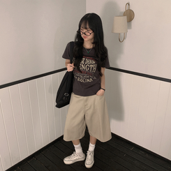ルーズレタリング半袖Tシャツ CHARCOAL