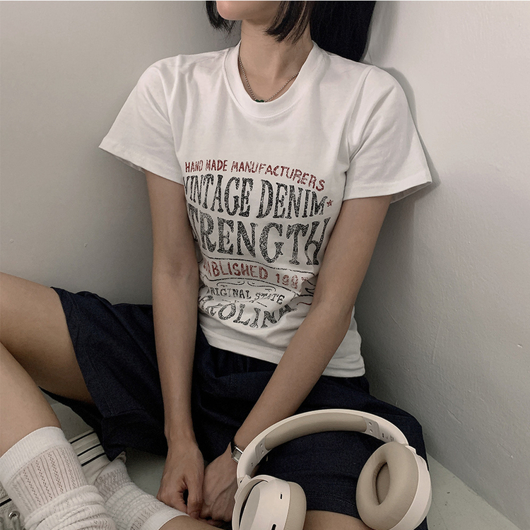 ルーズレタリング半袖Tシャツ WHITE