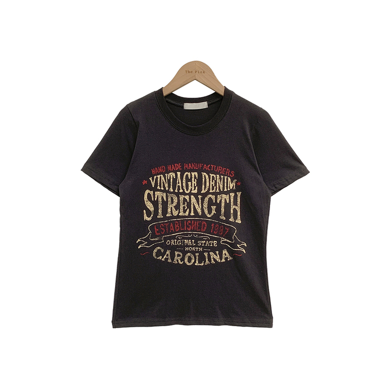 ルーズレタリング半袖Tシャツ