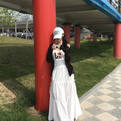 ノースリーブ アイラブミーパンチングキャミソール WHITE