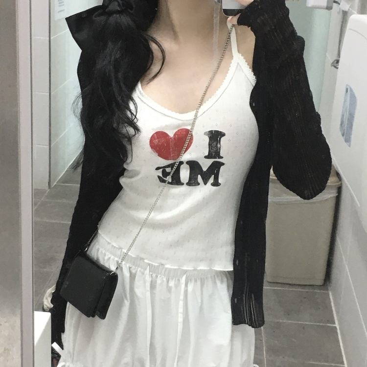 アイラブミーパンチングキャミソール WHITE
