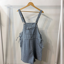 ショートパンツ デニムオーバーオールショートパンツ