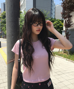 半袖Tシャツ シンプルベーシック半袖Tシャツ PINK