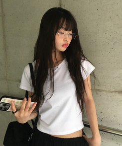 半袖Tシャツ シンプルベーシック半袖Tシャツ IVORY