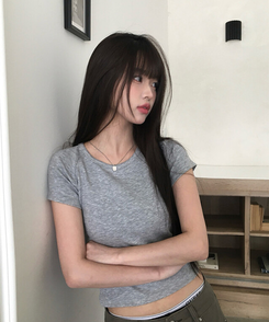 半袖Tシャツ シンプルベーシック半袖Tシャツ GREY