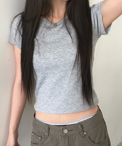 半袖Tシャツ シンプルベーシック半袖Tシャツ GREY