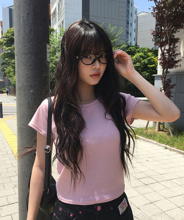 シンプルベーシック半袖Tシャツ PINK