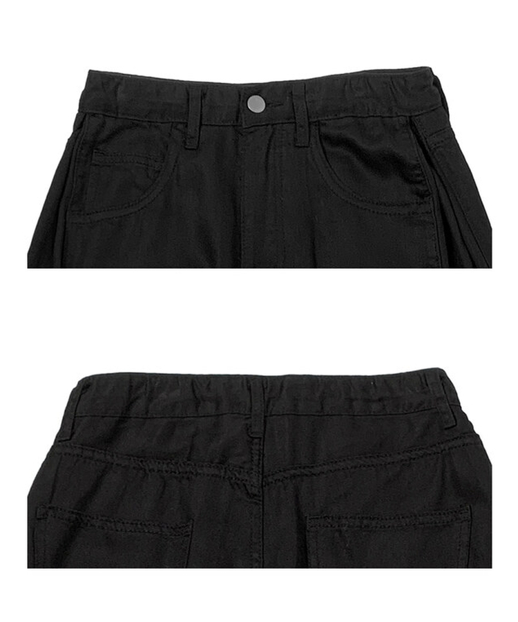 【丈別】サマーフードルサイドピンタックワイドパンツ