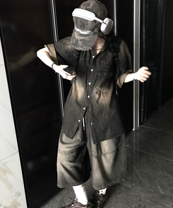 ショートパンツ ウォッシングバミューダパンツ BLACK DENIM