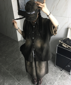 ショートパンツ ウォッシングバミューダパンツ BLACK DENIM