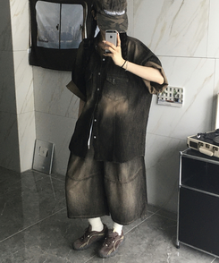 ショートパンツ ウォッシングバミューダパンツ BLACK DENIM