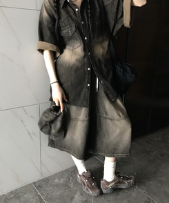 ショートパンツ ウォッシングバミューダパンツ BLACK DENIM