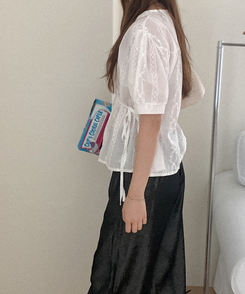 ワイド デニムワイドバンディングパンツ BLACK DENIM