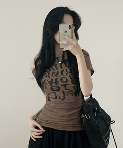 パンクオフ半袖Tシャツ CHESTNUT BROWN