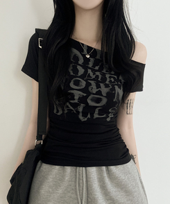 パンクオフ半袖Tシャツ BLACK