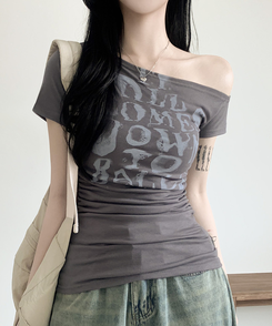 パンクオフ半袖Tシャツ CHARCOAL