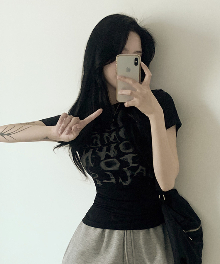 パンクオフ半袖Tシャツ BLACK