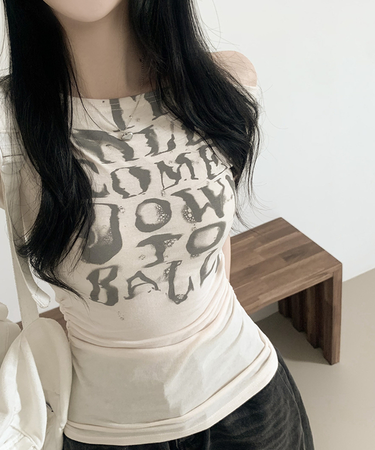 パンクオフ半袖Tシャツ IVORY
