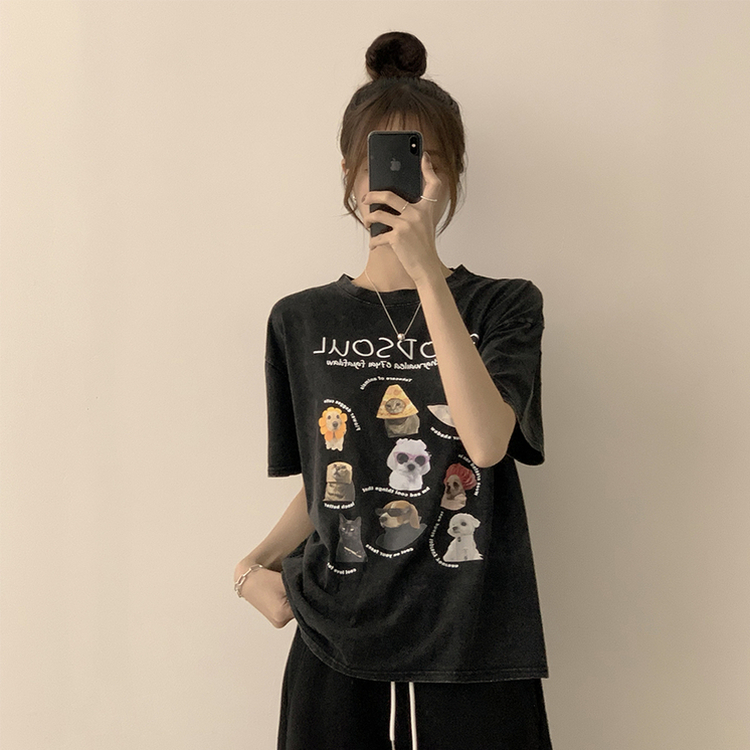 半袖Tシャツ キャットラウンド半袖Tシャツ WHITE