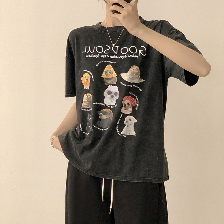 半袖Tシャツ キャットラウンド半袖Tシャツ WHITE