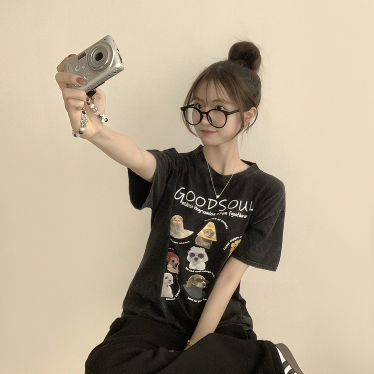 半袖Tシャツ キャットラウンド半袖Tシャツ WHITE