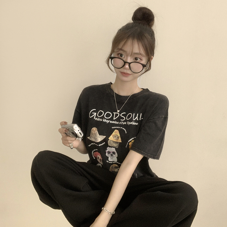 半袖Tシャツ キャットラウンド半袖Tシャツ WHITE
