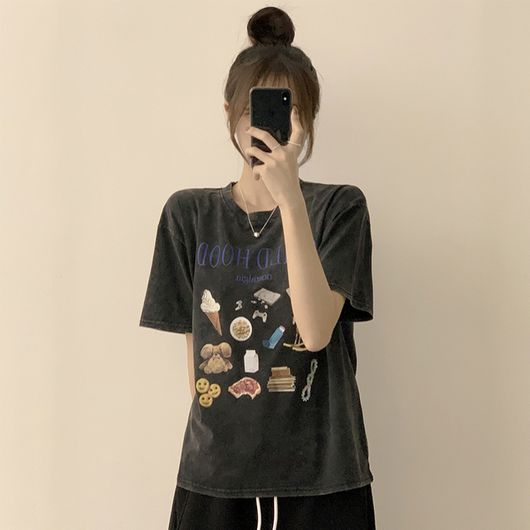 半袖Tシャツ キャットラウンド半袖Tシャツ BLUE